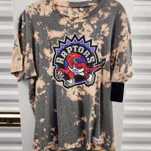 Custom Bleach Dye Toronto Raptors Mitchell & Ness T-Shirt